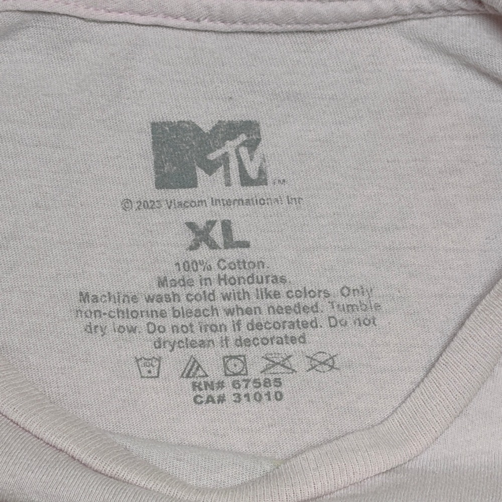 MTV Mens T-Shirt XL Light Pink Mushroom Psychedelic Graphic Music Television Tee - Picture 4 of 9